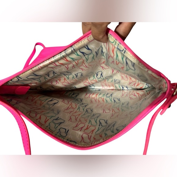 Nine West Slim Hot Pink Faux Leather Bag/Wristlet, approx. 11.75”x8.5” - Picture 8 of 11